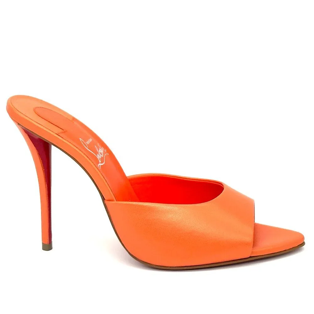 Orange Open-Toe Stiletto Mule Heel